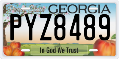 GA license plate PYZ8489