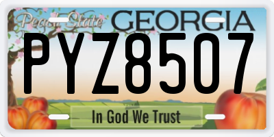GA license plate PYZ8507