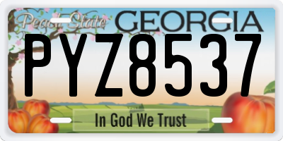 GA license plate PYZ8537