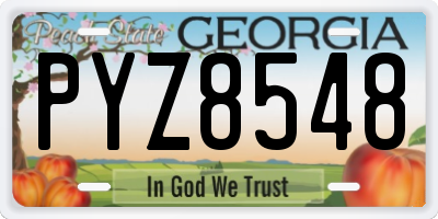 GA license plate PYZ8548