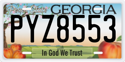 GA license plate PYZ8553