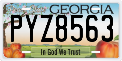 GA license plate PYZ8563