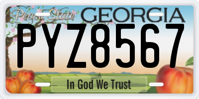 GA license plate PYZ8567