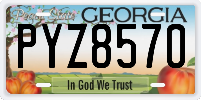 GA license plate PYZ8570