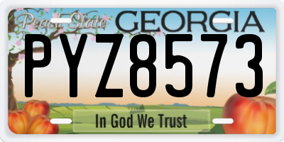 GA license plate PYZ8573