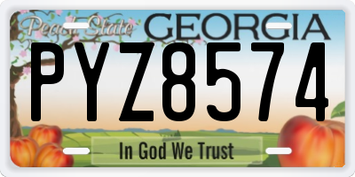 GA license plate PYZ8574