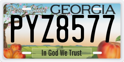 GA license plate PYZ8577