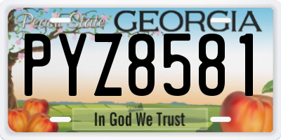 GA license plate PYZ8581