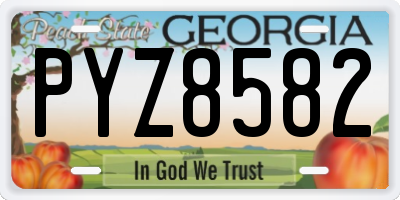 GA license plate PYZ8582
