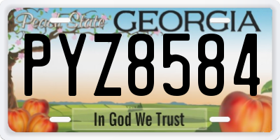 GA license plate PYZ8584