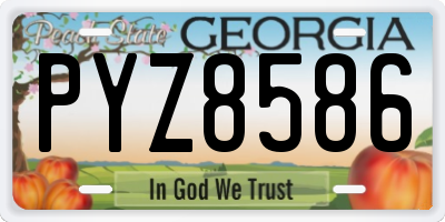 GA license plate PYZ8586