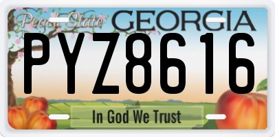 GA license plate PYZ8616