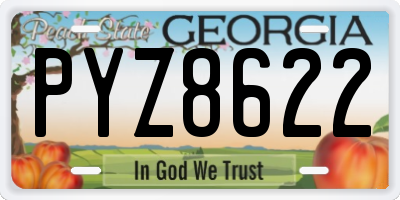GA license plate PYZ8622