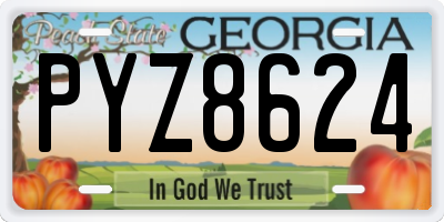GA license plate PYZ8624