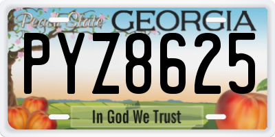 GA license plate PYZ8625