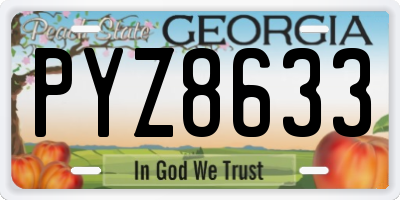 GA license plate PYZ8633