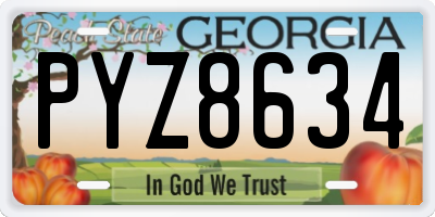 GA license plate PYZ8634