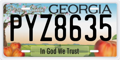 GA license plate PYZ8635