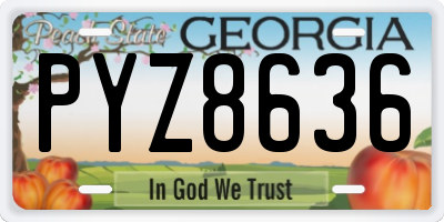 GA license plate PYZ8636