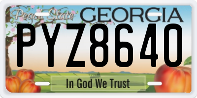 GA license plate PYZ8640