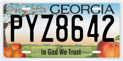 GA license plate PYZ8642