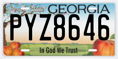 GA license plate PYZ8646