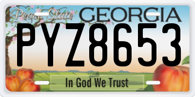 GA license plate PYZ8653
