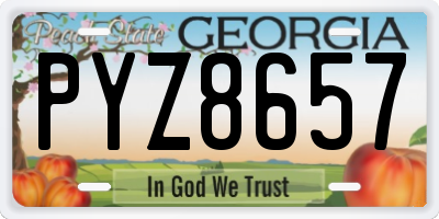 GA license plate PYZ8657