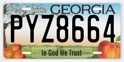 GA license plate PYZ8664