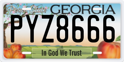 GA license plate PYZ8666