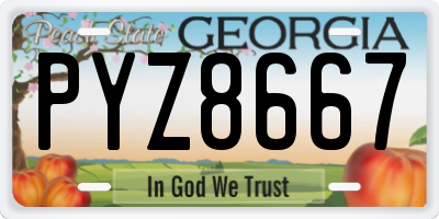 GA license plate PYZ8667