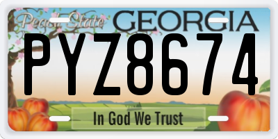 GA license plate PYZ8674