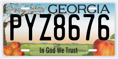 GA license plate PYZ8676