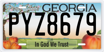 GA license plate PYZ8679