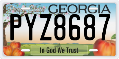 GA license plate PYZ8687