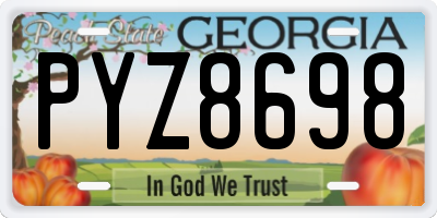 GA license plate PYZ8698