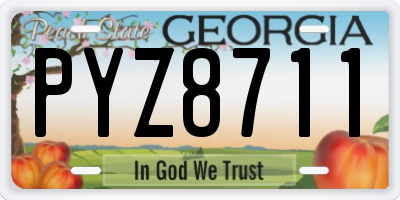 GA license plate PYZ8711