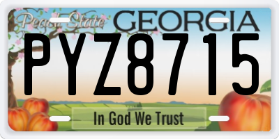 GA license plate PYZ8715