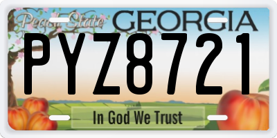 GA license plate PYZ8721