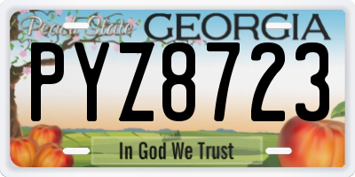 GA license plate PYZ8723