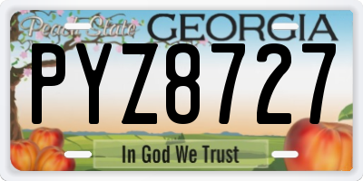 GA license plate PYZ8727