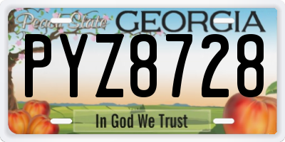 GA license plate PYZ8728