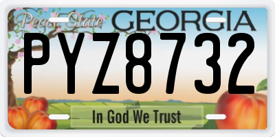 GA license plate PYZ8732