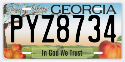 GA license plate PYZ8734