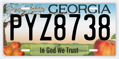 GA license plate PYZ8738