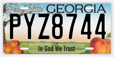 GA license plate PYZ8744
