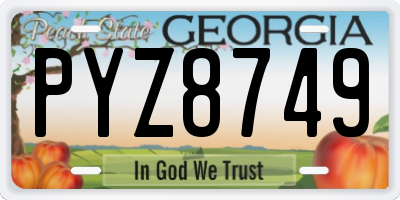 GA license plate PYZ8749