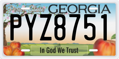 GA license plate PYZ8751