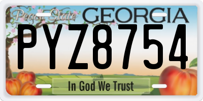 GA license plate PYZ8754