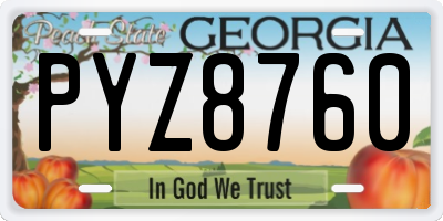 GA license plate PYZ8760